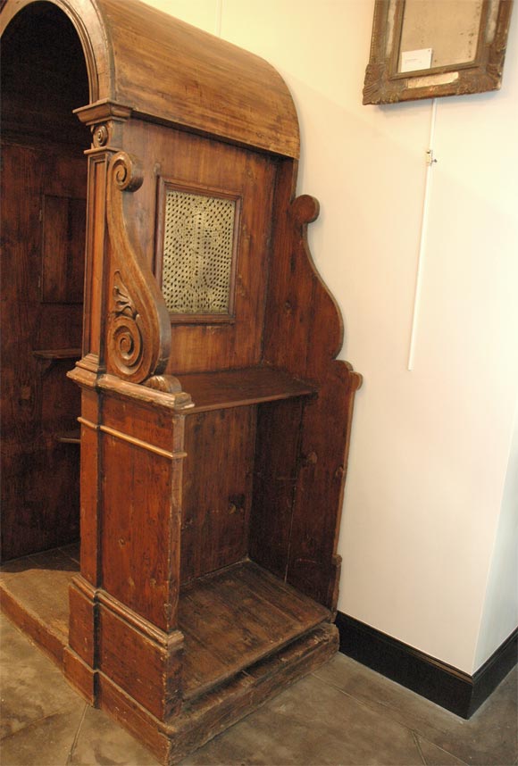 Italian Carved Pine Confessional
